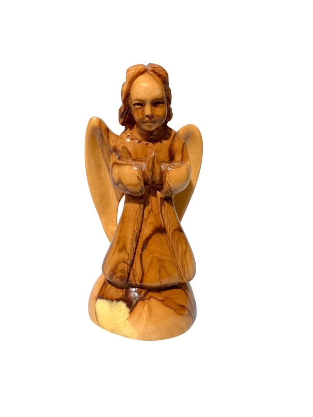 Hand-Carved Olive Wood Angel Figurine